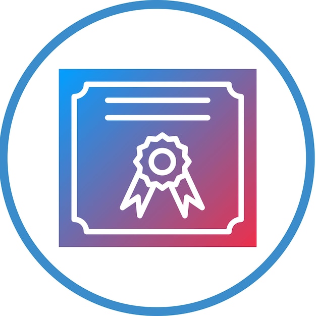 Estilo del icono del diploma de diseño vectorial