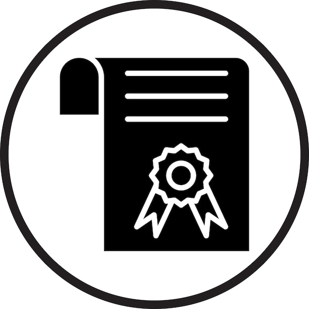 Estilo del icono del diploma de diseño vectorial