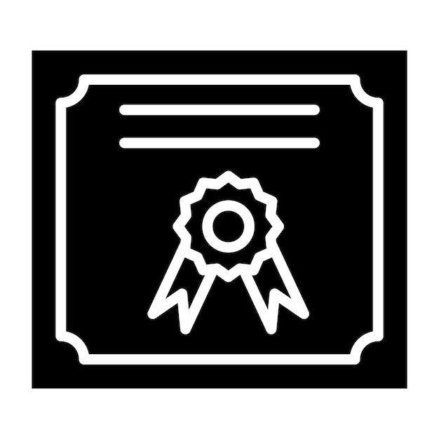 Estilo del icono del diploma de diseño vectorial