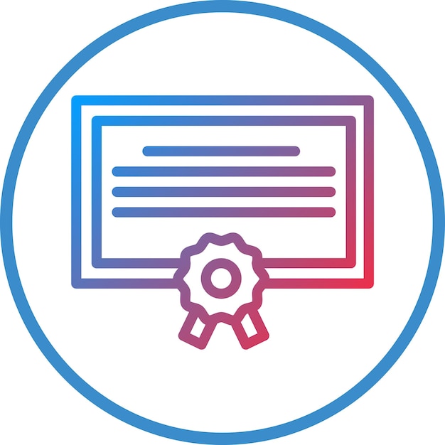 Estilo del icono del diploma de diseño vectorial
