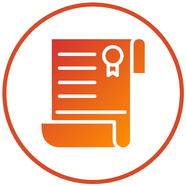 Estilo del icono del diploma de diseño vectorial