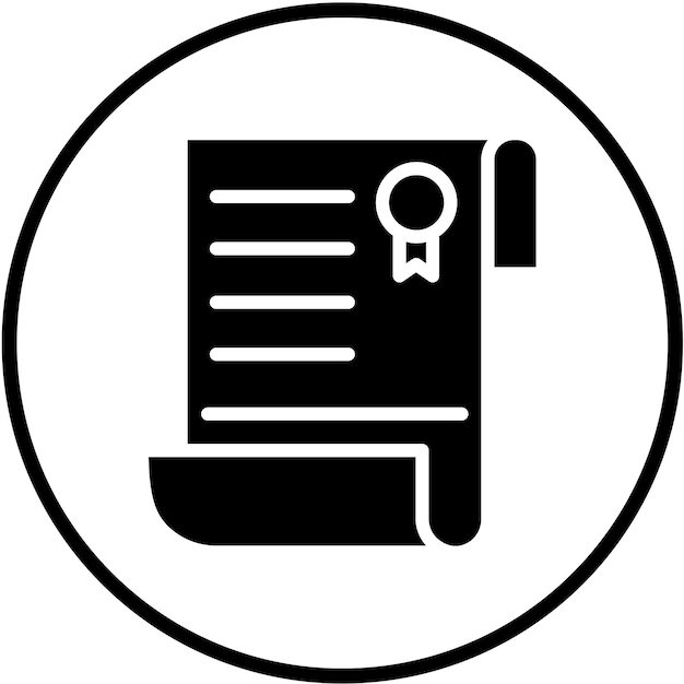 Estilo del icono del diploma de diseño vectorial