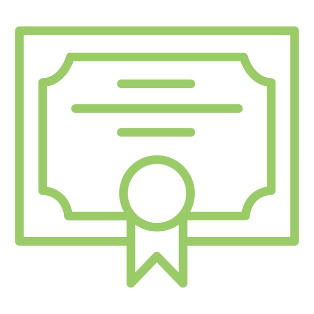 Estilo del icono del diploma de diseño vectorial