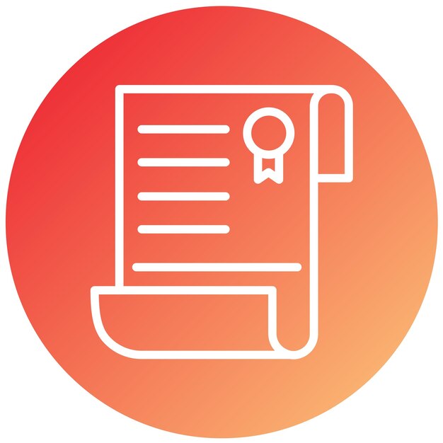 Estilo del icono del diploma de diseño vectorial