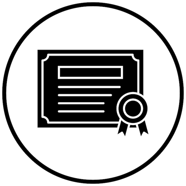 Estilo del icono del diploma de diseño vectorial