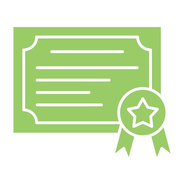 Estilo del icono del diploma de diseño vectorial