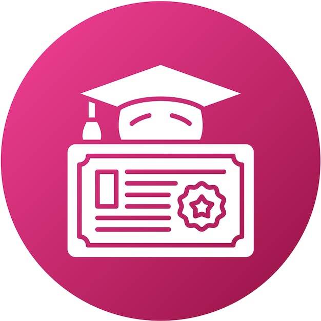 Estilo del icono del diploma de diseño vectorial