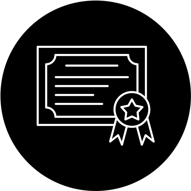 Estilo del icono del diploma de diseño vectorial