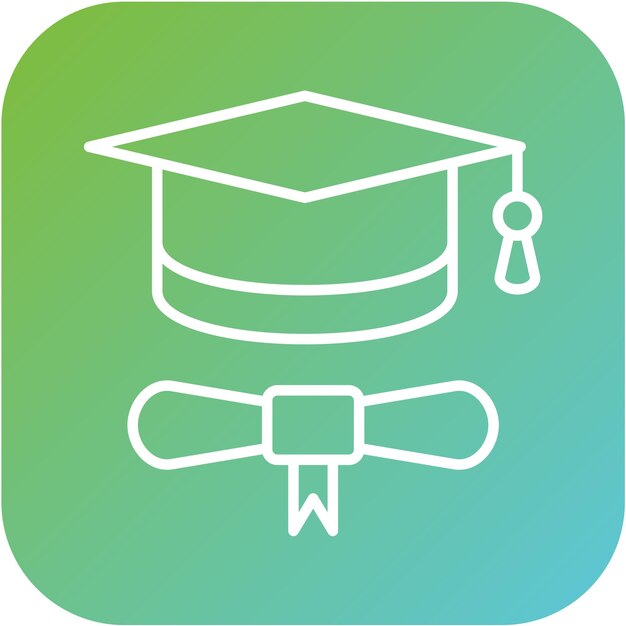 Estilo del icono del diploma de graduación en diseño vectorial