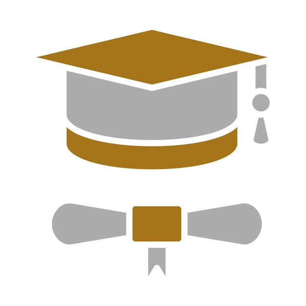 Estilo del icono del diploma de graduación en diseño vectorial