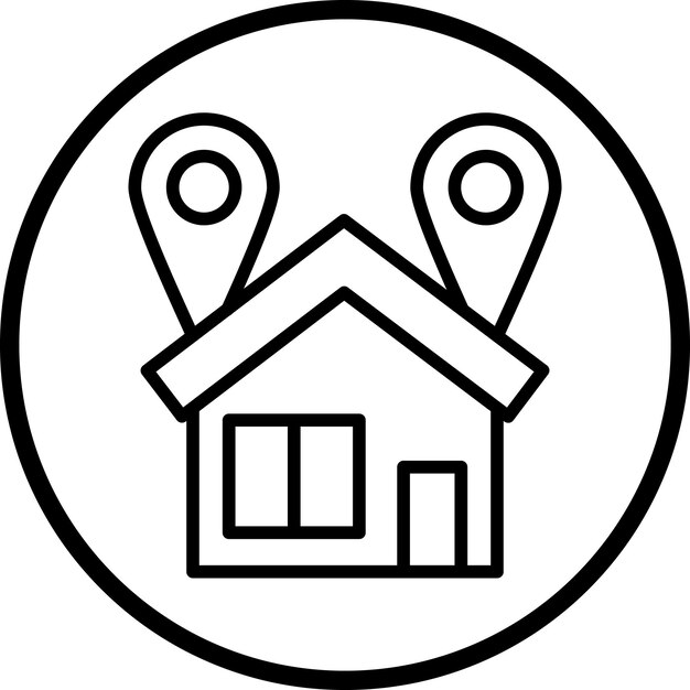 Estilo del icono de la dirección de diseño vectorial