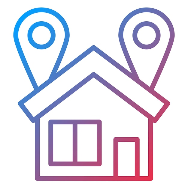 Estilo del icono de la dirección de diseño vectorial