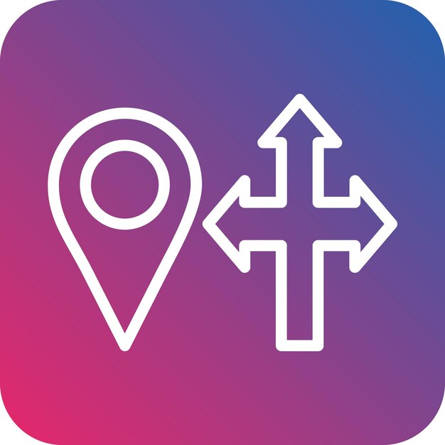 Estilo del icono de la dirección del diseño vectorial