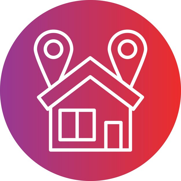 Estilo del icono de la dirección de diseño vectorial