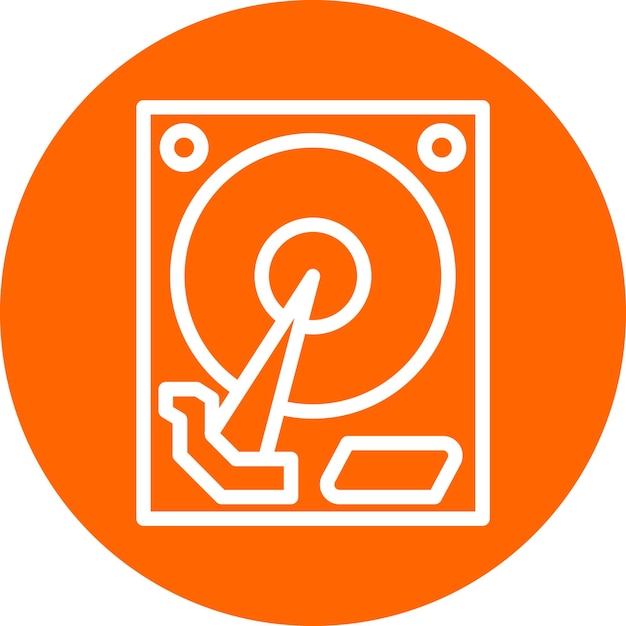 Estilo del icono del disco duro de diseño vectorial