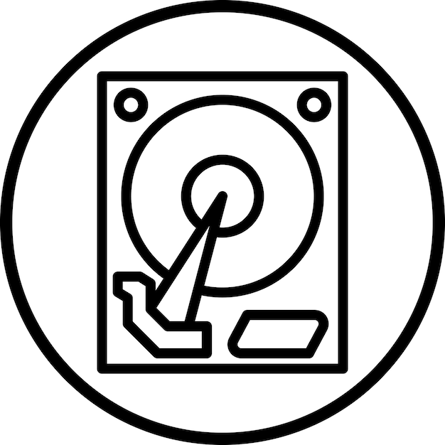 Estilo del icono del disco duro de diseño vectorial