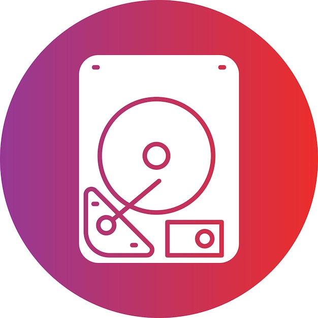 Estilo del icono del disco duro de diseño vectorial