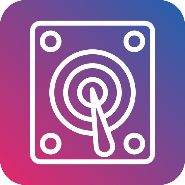 Estilo del icono del disco duro de diseño vectorial