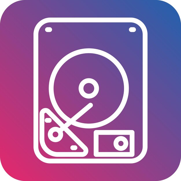 Estilo del icono del disco duro de diseño vectorial