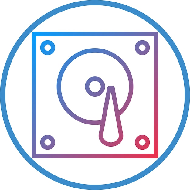 Estilo del icono del disco duro de diseño vectorial