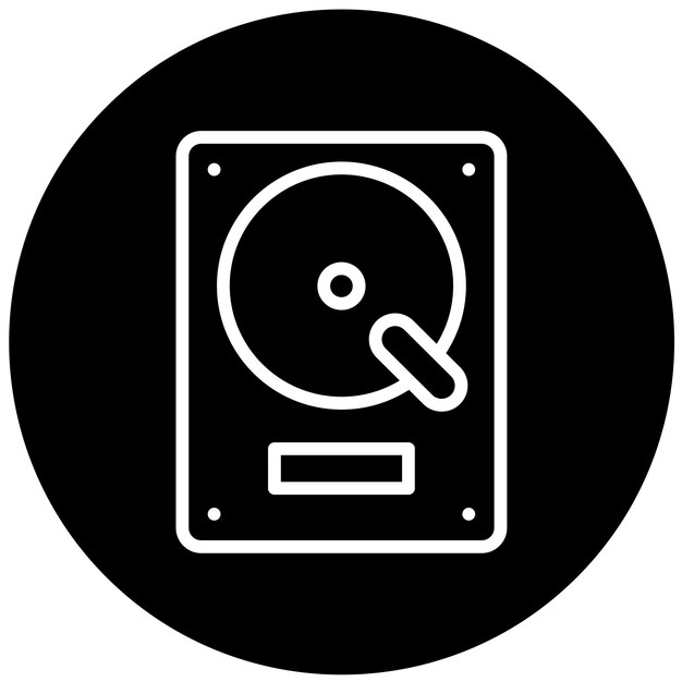 Estilo del icono del disco duro de diseño vectorial