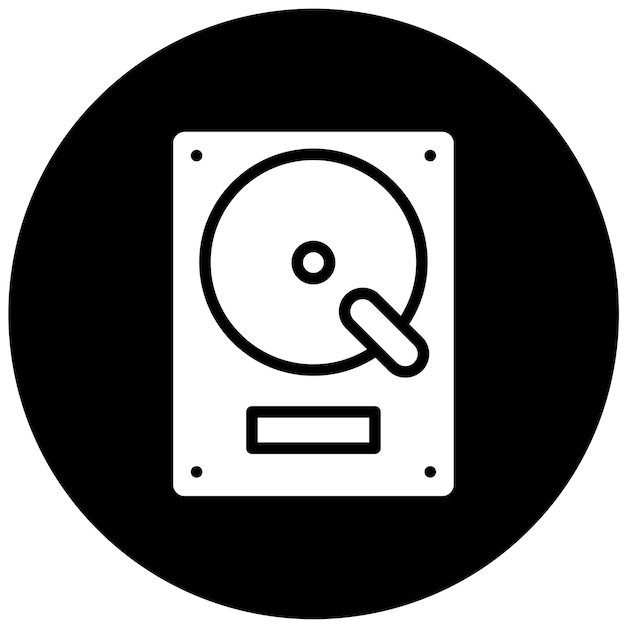 Estilo del icono del disco duro de diseño vectorial