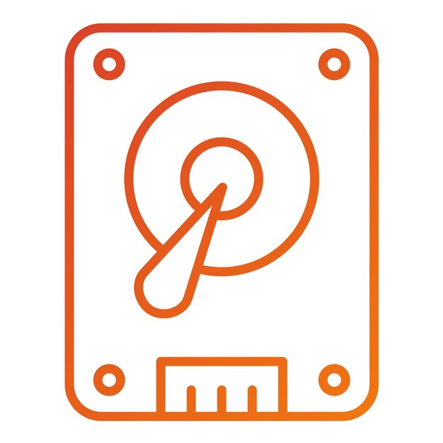 Estilo del icono del disco duro de diseño vectorial