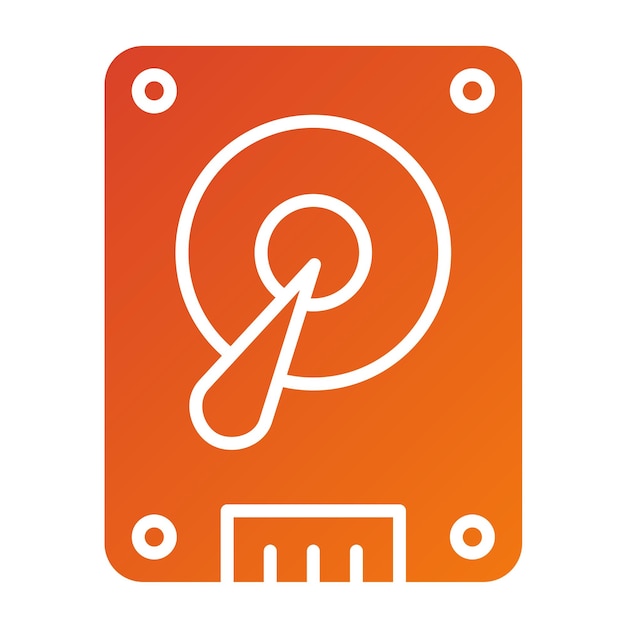 Estilo del icono del disco duro de diseño vectorial