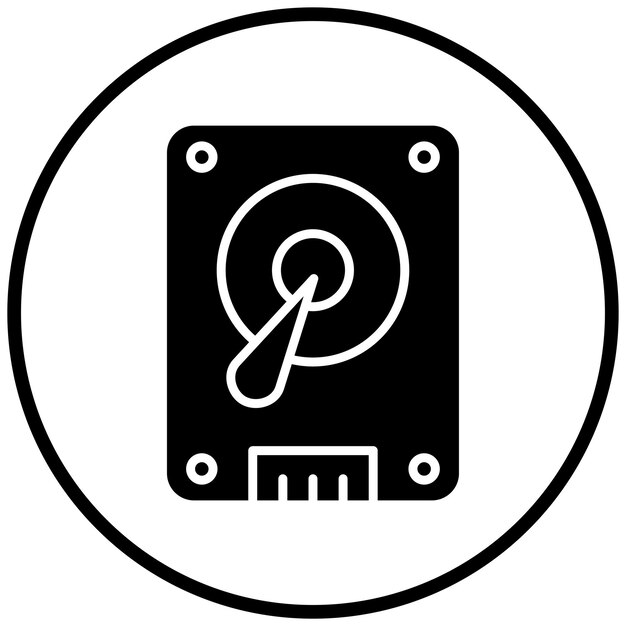 Estilo del icono del disco duro de diseño vectorial