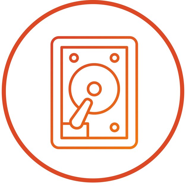 Estilo del icono del disco duro de diseño vectorial
