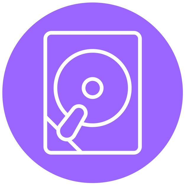 Estilo del icono del disco duro de diseño vectorial