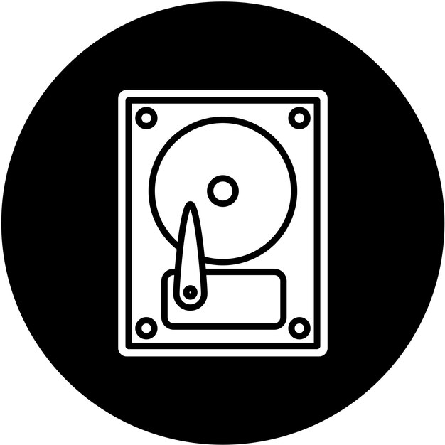 Estilo del icono del disco duro de diseño vectorial