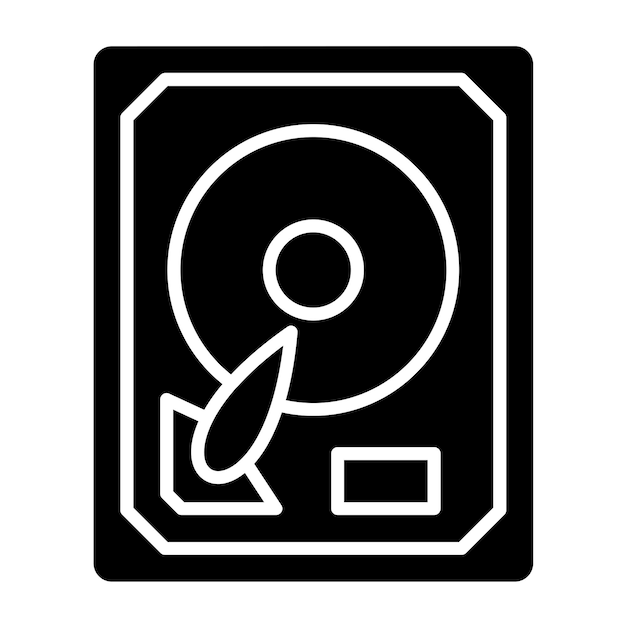 Estilo del icono del disco duro de diseño vectorial