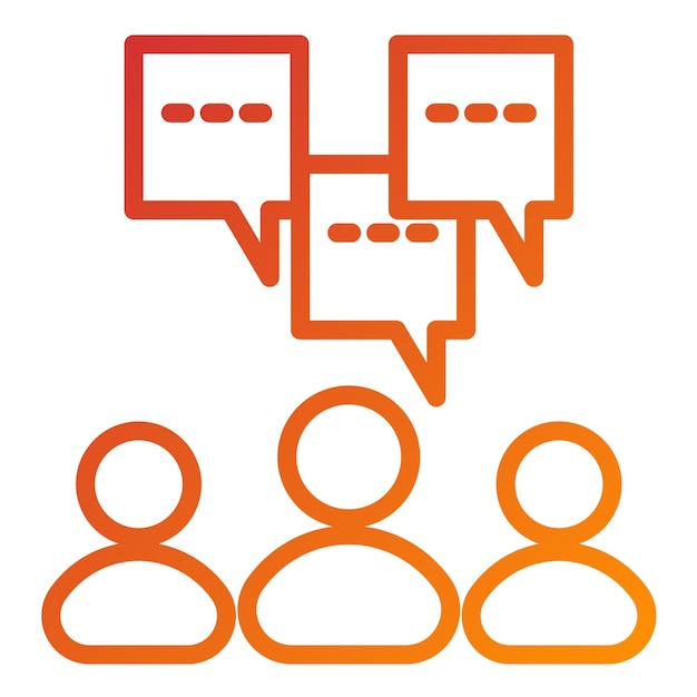 Estilo del icono de discusión de diseño vectorial