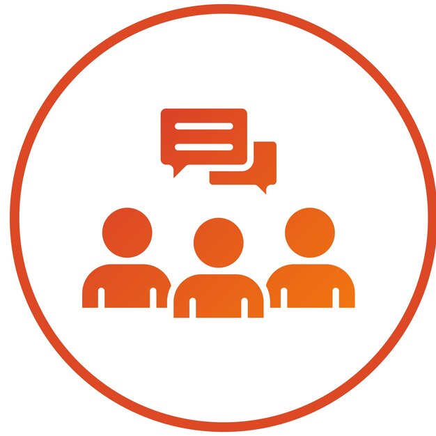 Estilo del icono de discusión de diseño vectorial