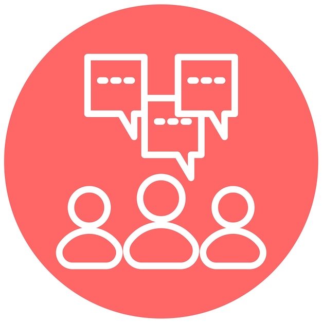 Estilo del icono de discusión de diseño vectorial
