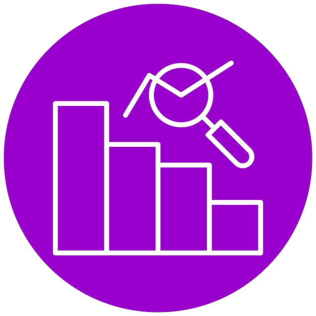 Estilo del icono de diseño de análisis de datos vectorial