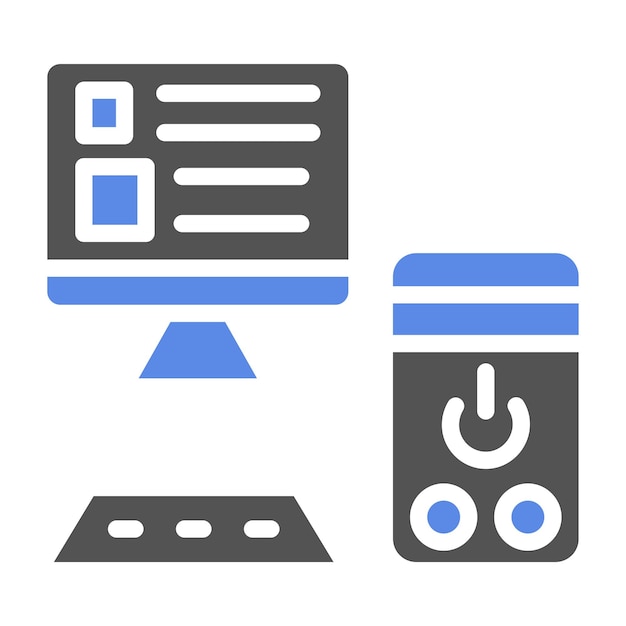 Estilo del icono de diseño de la estación de trabajo vectorial