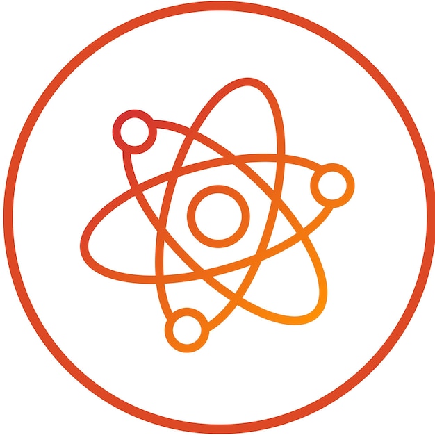 Estilo de icono de diseño de física vectorial