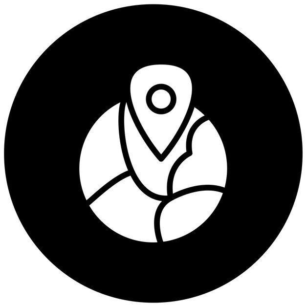 Estilo de icono de diseño de mapas vectoriales