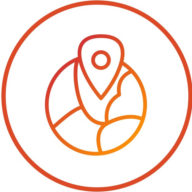 Estilo de icono de diseño de mapas vectoriales