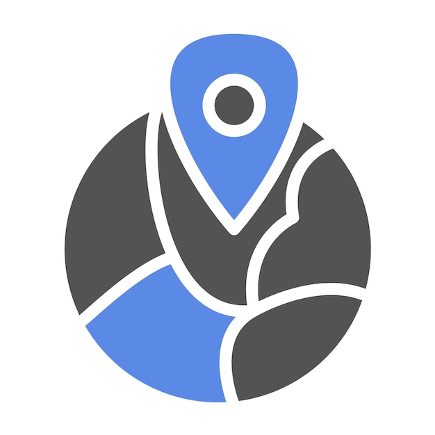 Estilo de icono de diseño de mapas vectoriales