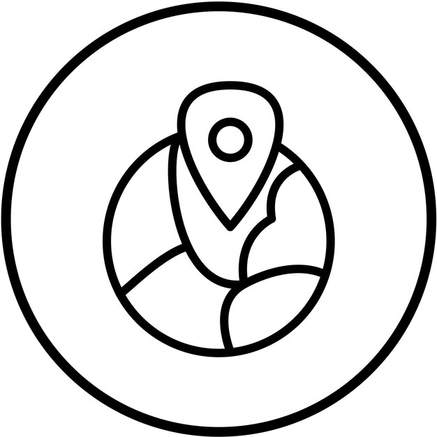Estilo de icono de diseño de mapas vectoriales