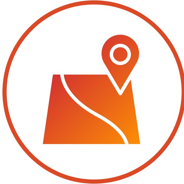 Estilo de icono de diseño de mapas vectoriales