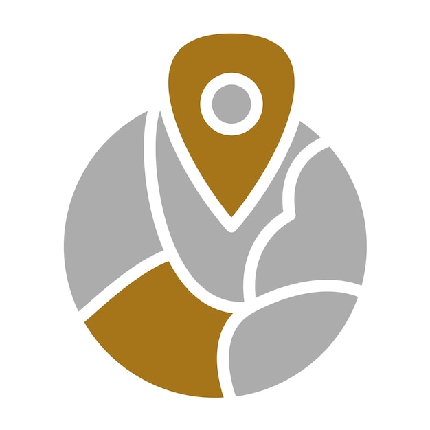 Estilo de icono de diseño de mapas vectoriales