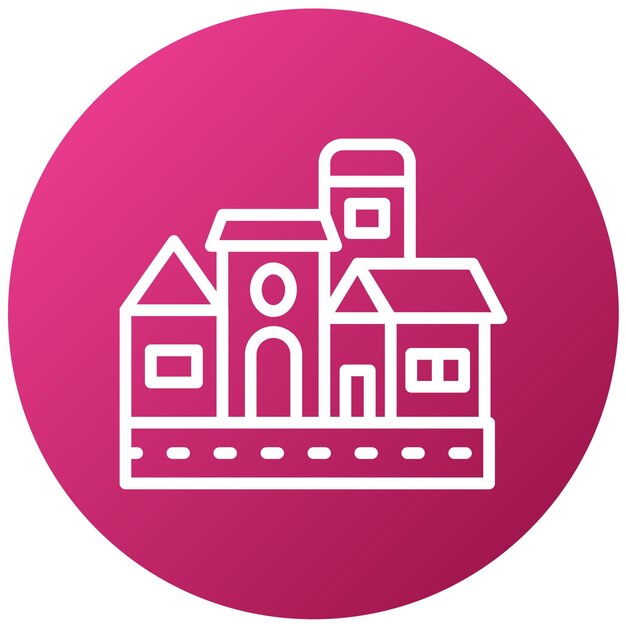 Estilo de icono de diseño vectorial de la aldea