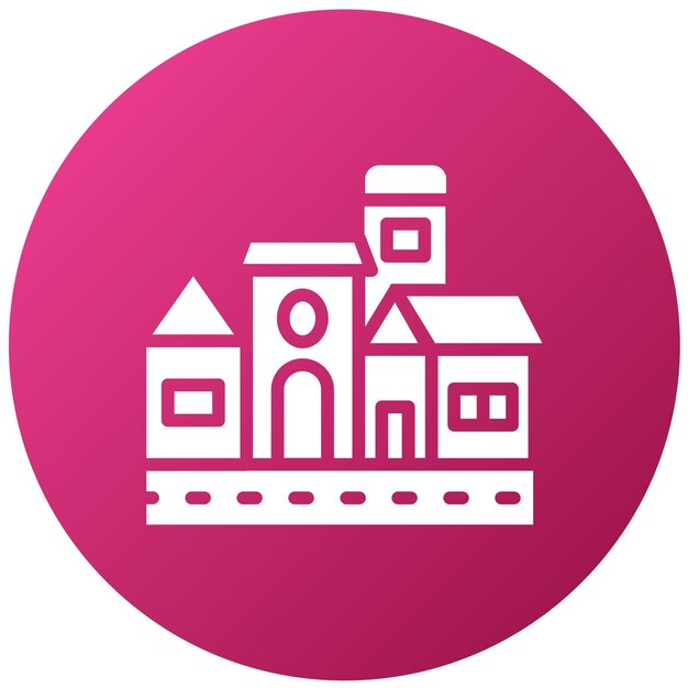 Estilo de icono de diseño vectorial de la aldea