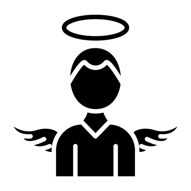 Estilo de icono de diseño vectorial del ángel