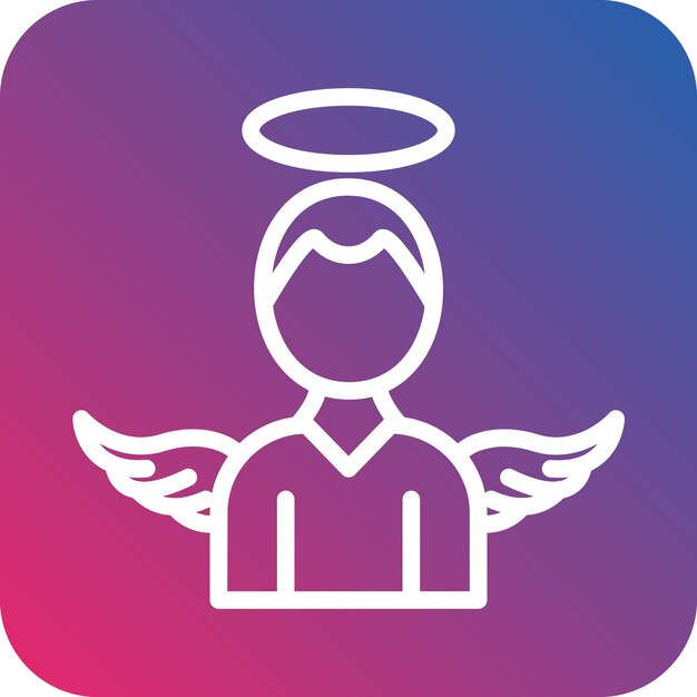 Estilo de icono de diseño vectorial del ángel