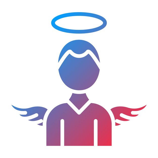Estilo de icono de diseño vectorial de Ángel